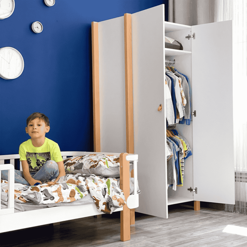 Postel pro Teenagery Zukko 160 Gekko Kids, Bílá / Přírodní buk